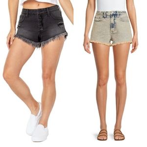 Sz 7 New frayed fringe denim Shorts x2